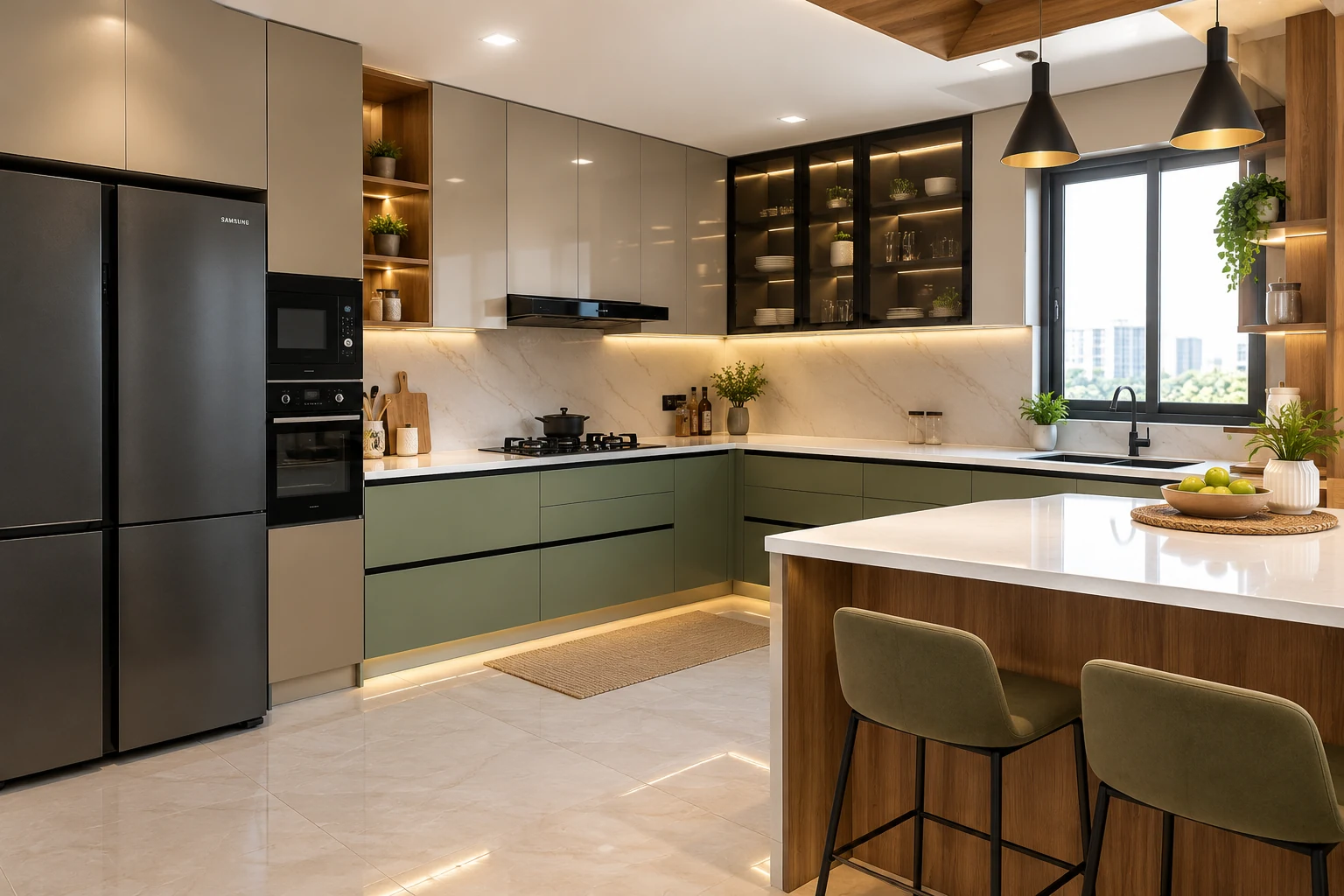 Modern modular kitchen interior